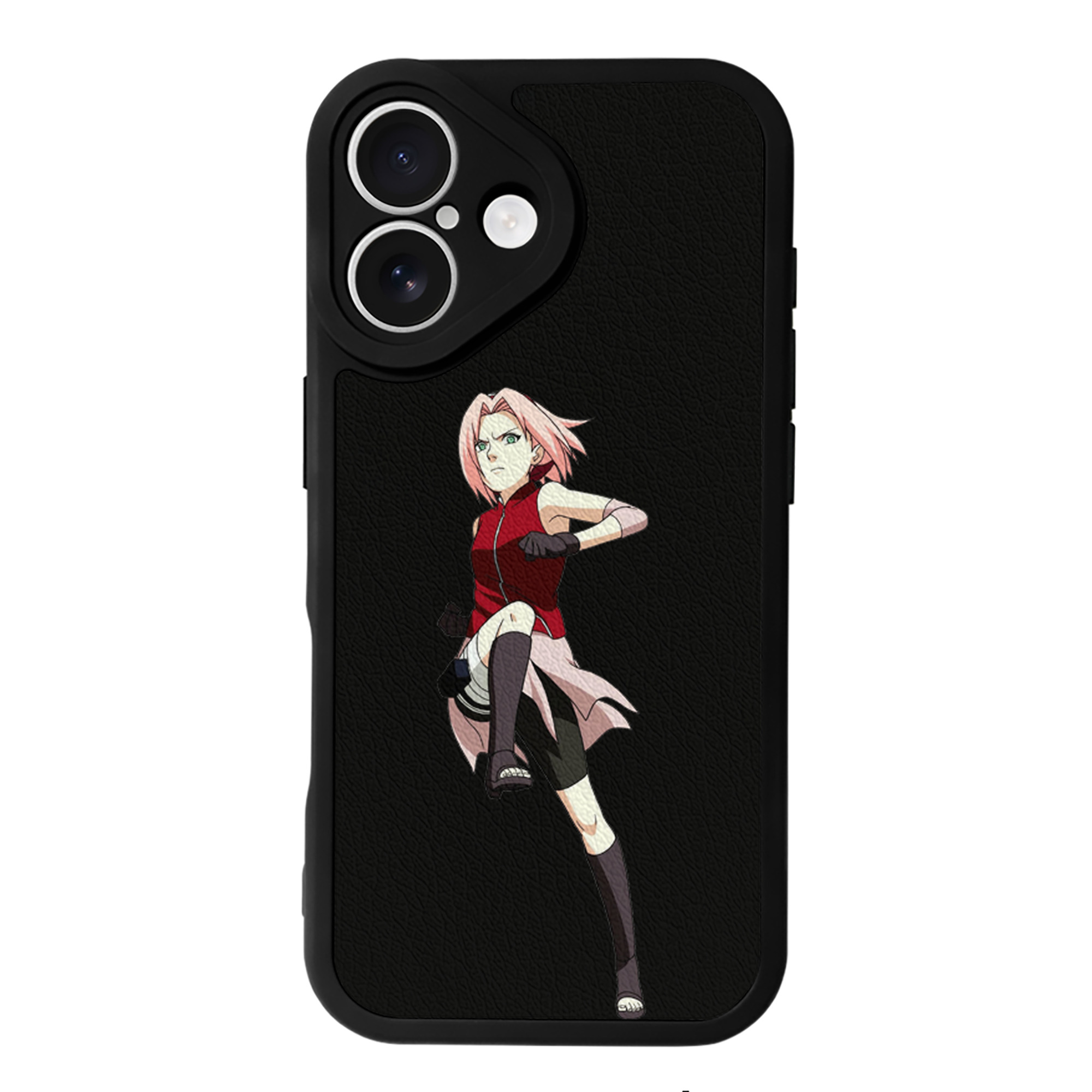 （画像用） NARUTO -ナルト- 春野サクラ Haruno Sakura 【iPhone 16シリーズ対応】シリコンスマホケース（レザー調） 材質：シリコン
